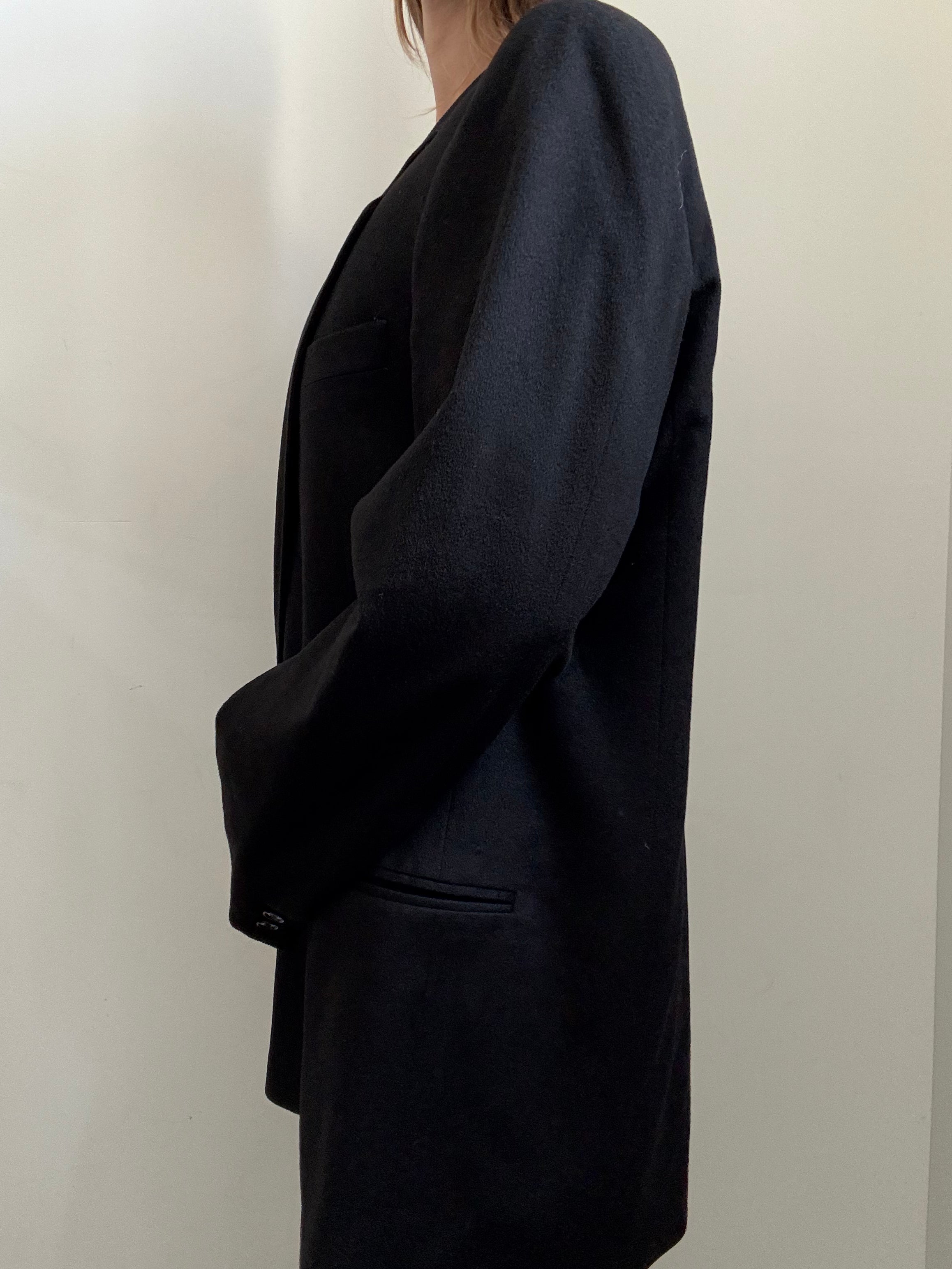 Vintage Black Cashmere Blazer Size XL