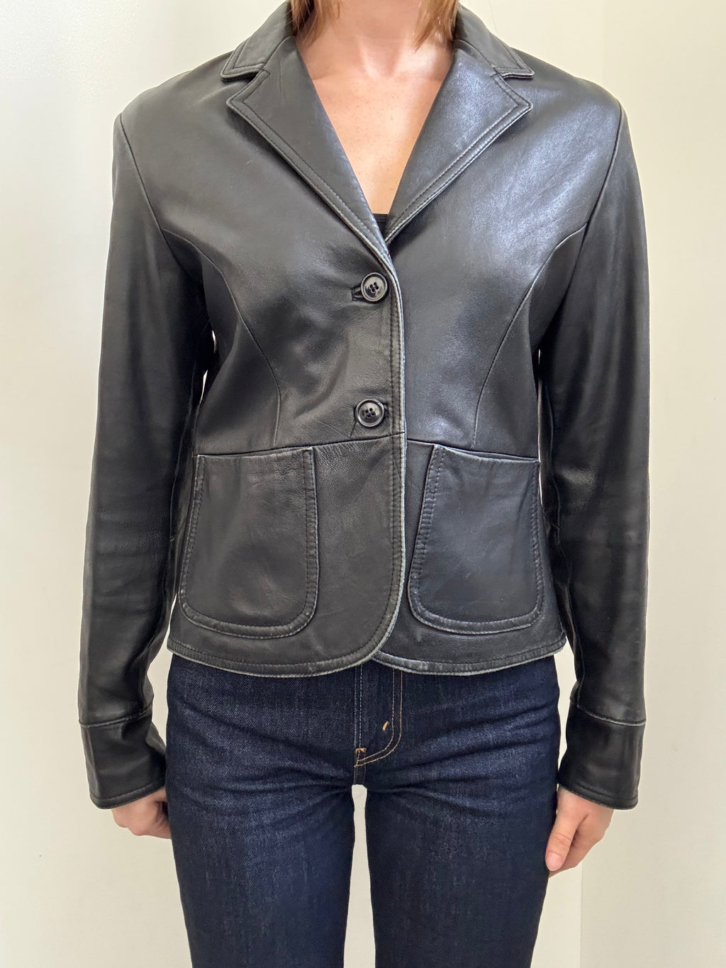 Vintage Black Leather Jacket Size Large