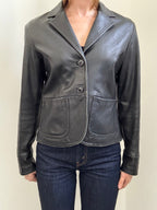 Vintage Black Leather Jacket Size Large