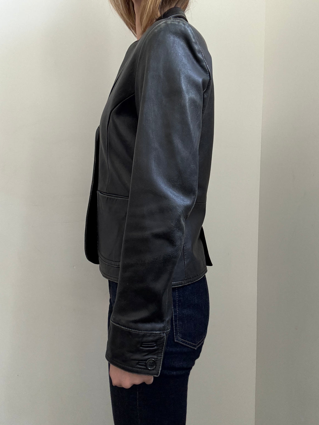 Vintage Black Leather Jacket Size Large