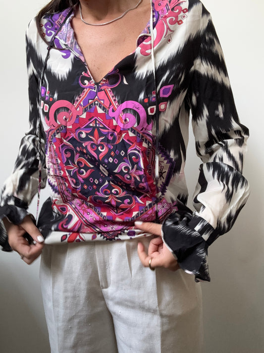 Vintage Emilio Pucci Silk Blouse Size Small