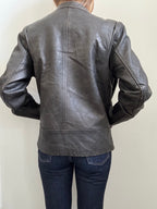 Vintage Distressed Brown Moto Jacket Size Small