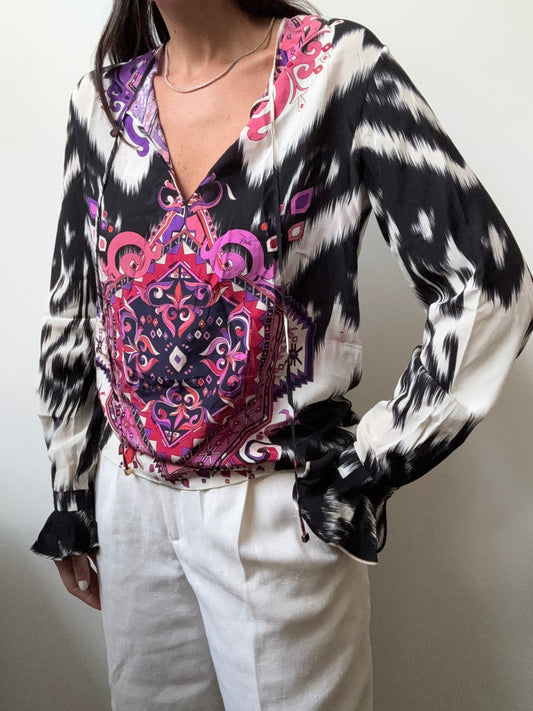 Vintage Emilio Pucci Silk Blouse Size Small