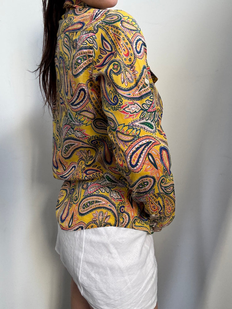 Vintage Ralph Lauren Paisley Button Up Blouse Size XS/S