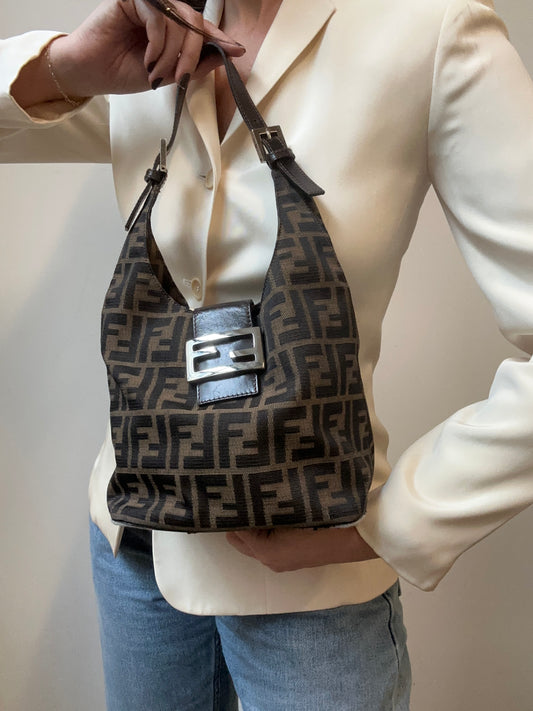 Vintage Fendi Brown Croissant Shoulder Bag