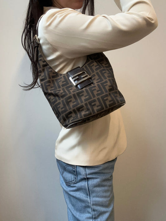 Vintage Fendi Brown Croissant Shoulder Bag