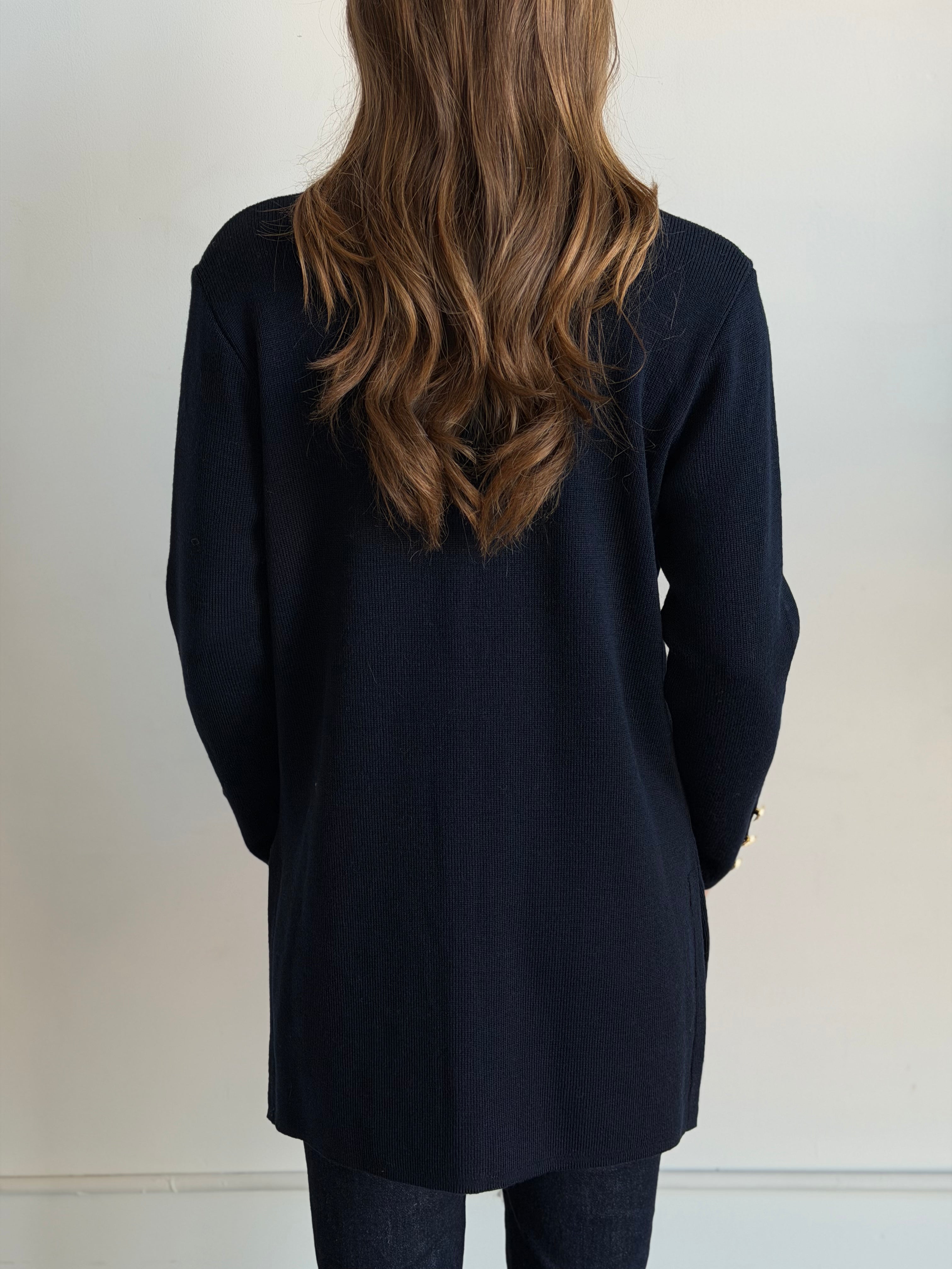 Vintage Belgian Navy Wool Blend Cardigan Size M