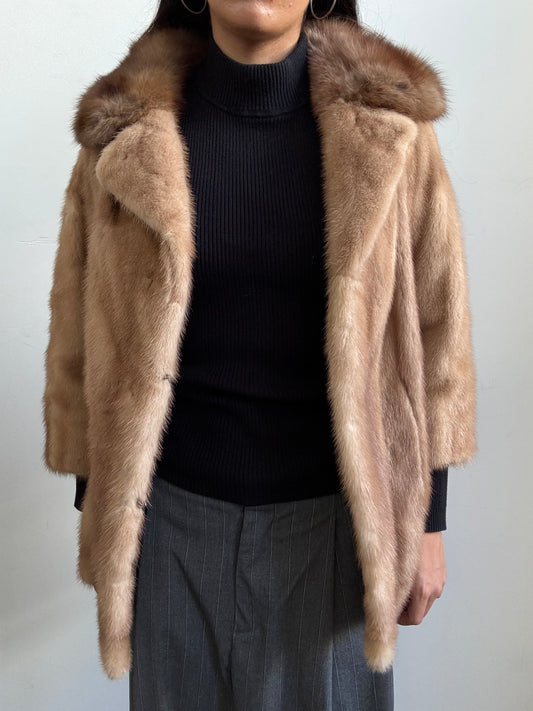 Vintage Mink Tan Coat in Size XS
