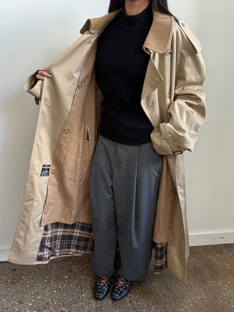 Vintage Tan Trench + Removable Lining Size XL
