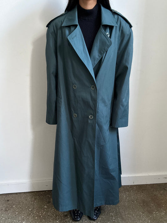 Vintage Dark Green Trench Coat Size M