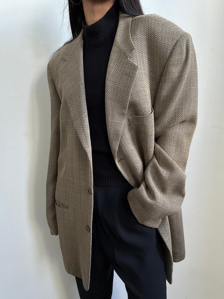 Vintage Italian Light Brown Blazer Size L