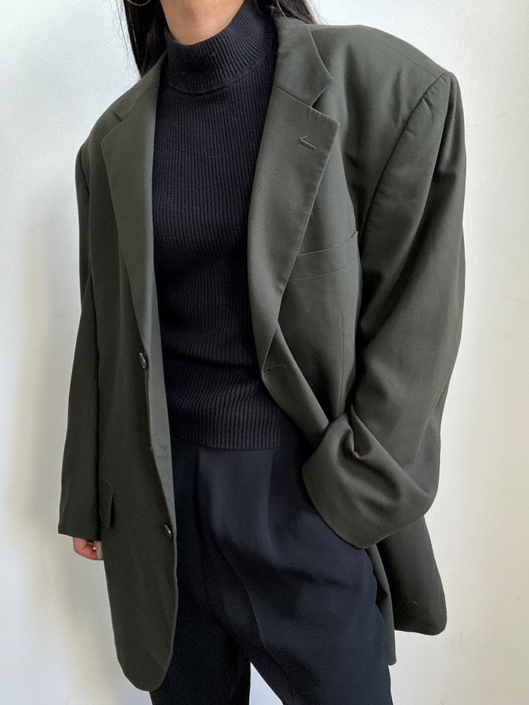 Vintage Olive Green Menswear Blazer Size Medium