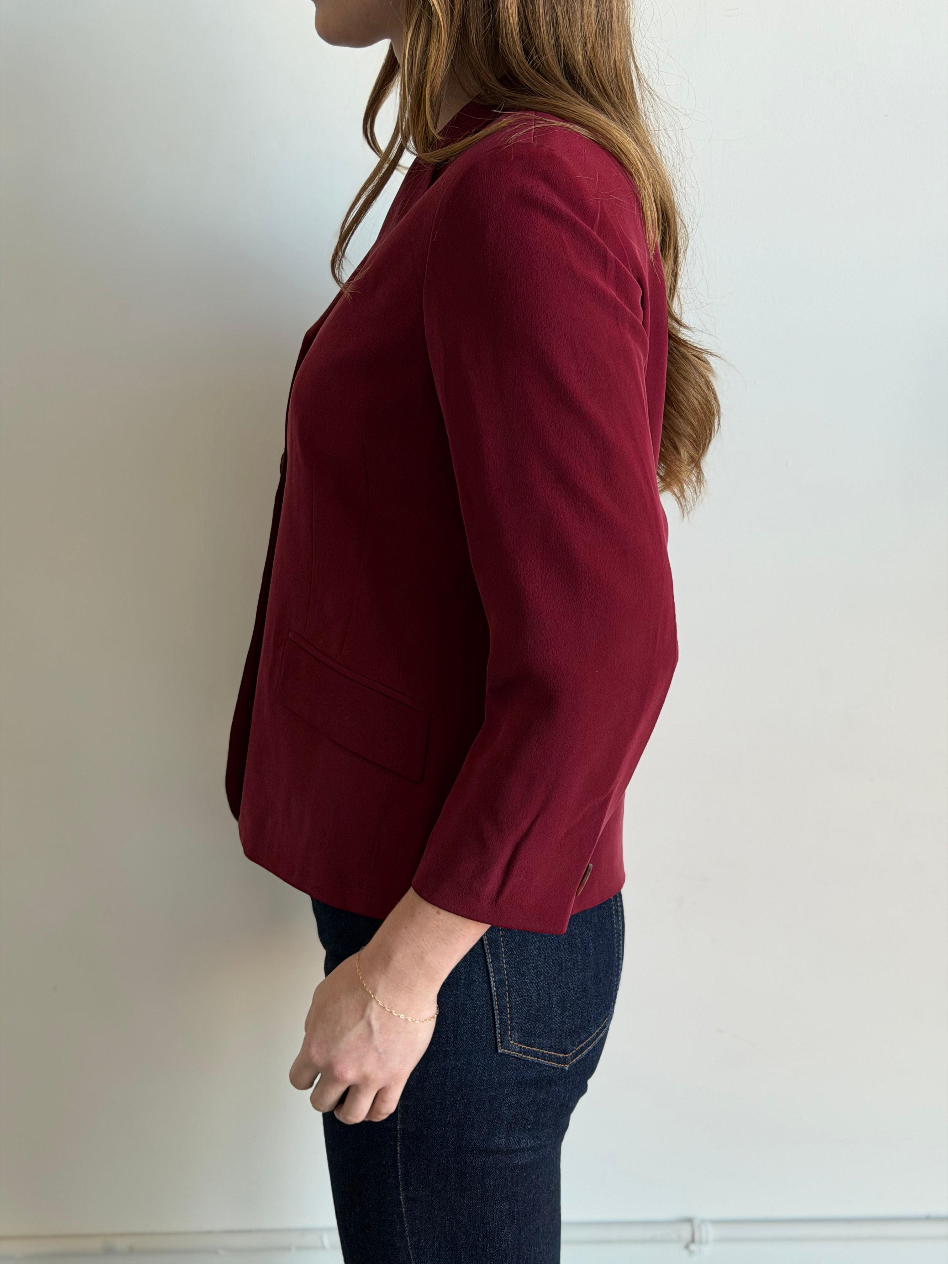 Vintage Red Silk Blazer Size S