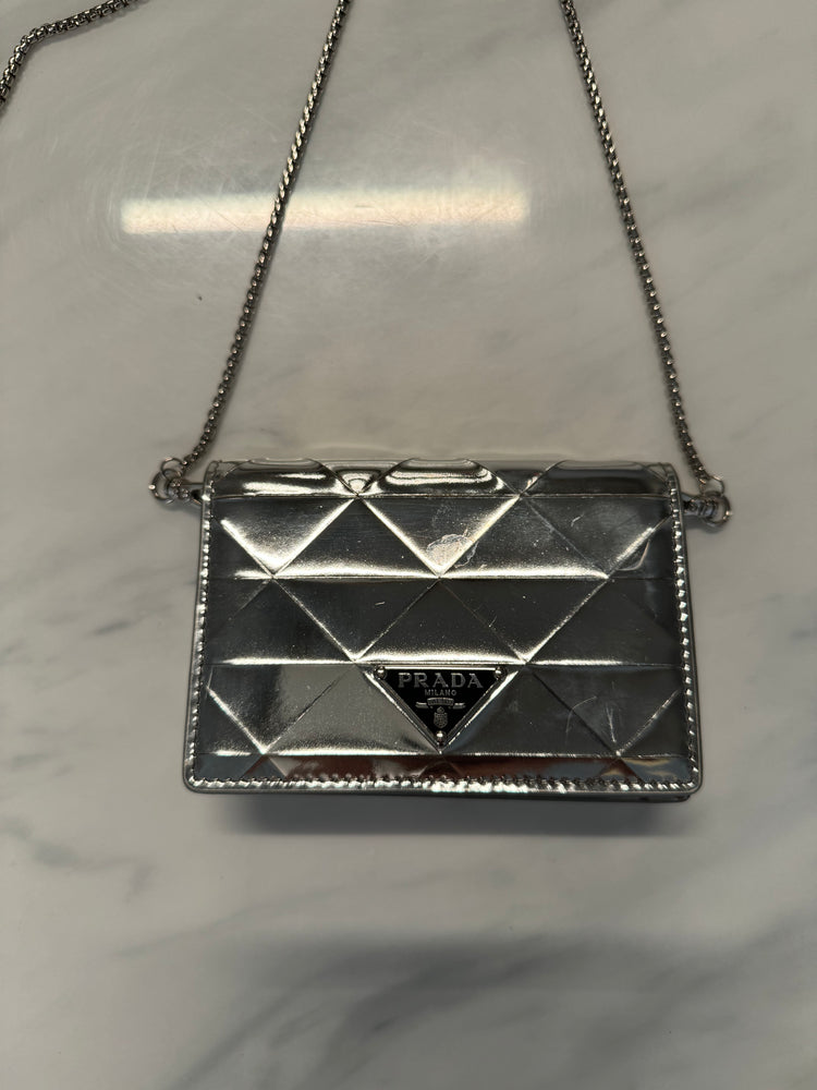 Vintage Prada Silver Specchio Mini Bag