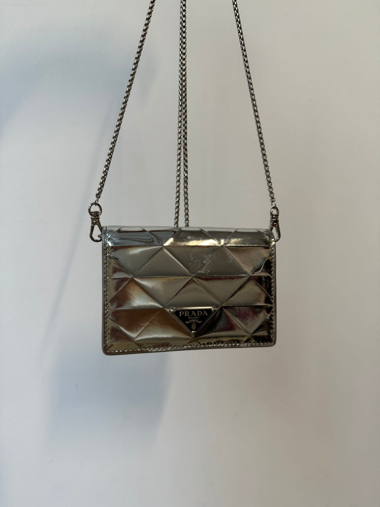 Vintage Prada Silver Specchio Mini Bag