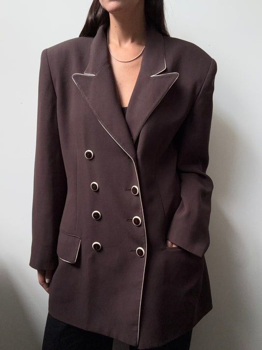 Vintage Christian Dior Brown Blazer Size XL 12/14