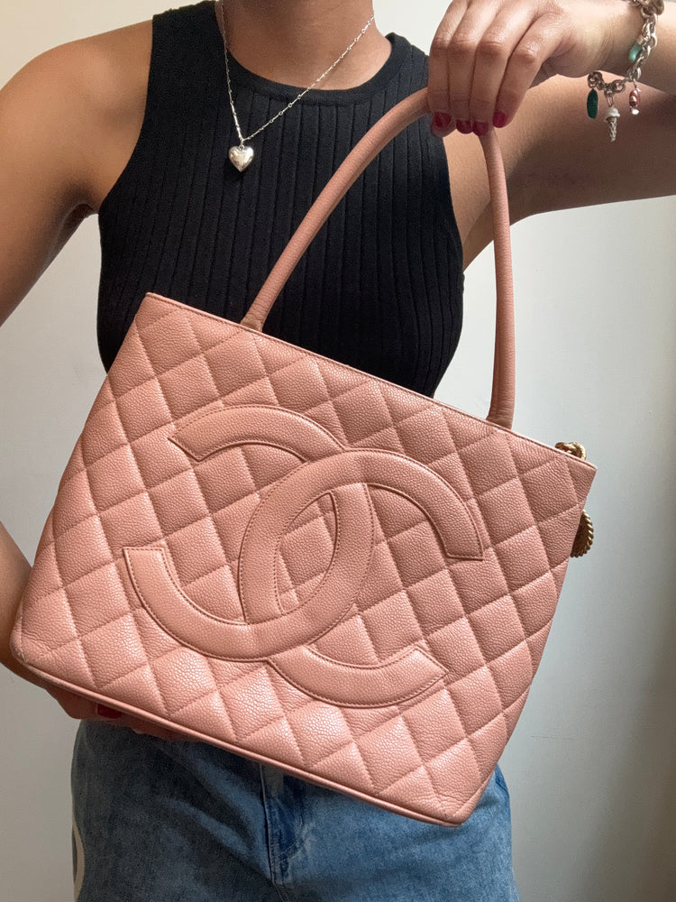 Vintage Chanel Top Handle Bag in Pink