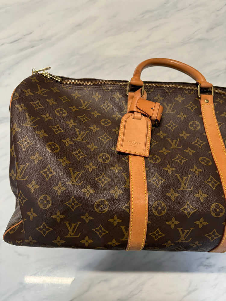 Vintage LV Brown Leather Keepall 45