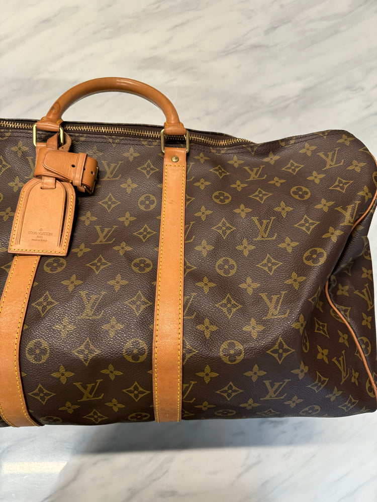 Vintage LV Brown Leather Keepall 45