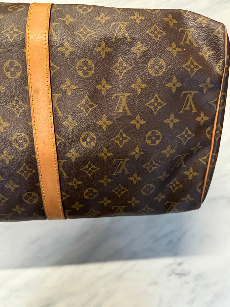 Vintage LV Brown Leather Keepall 45