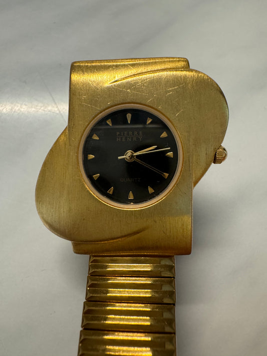 Vintage 80's Stretch Gold Toned Bracelet Watch