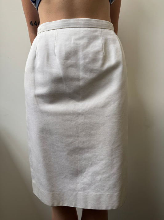 Vintage Chanel White Pencil Skirt Size XS