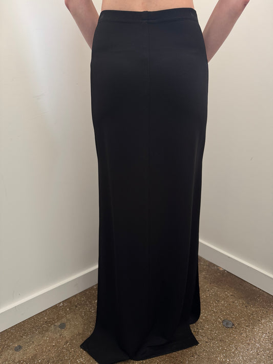 Vintage Tadashi Black Maxi Skirt Size Small