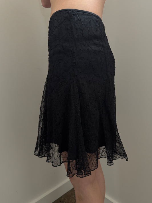 Vintage Dolce & Gabbana Black Lace Skirt Size Small 0/2
