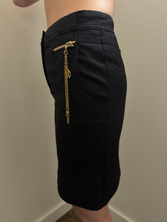 Vintage Roberto Cavalli Black Pencil Skirt Size Small XS