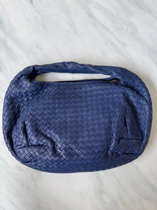 Vintage Bottega Veneta Blue Medium Hobo Bag