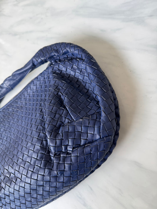 Vintage Bottega Veneta Blue Medium Hobo Bag