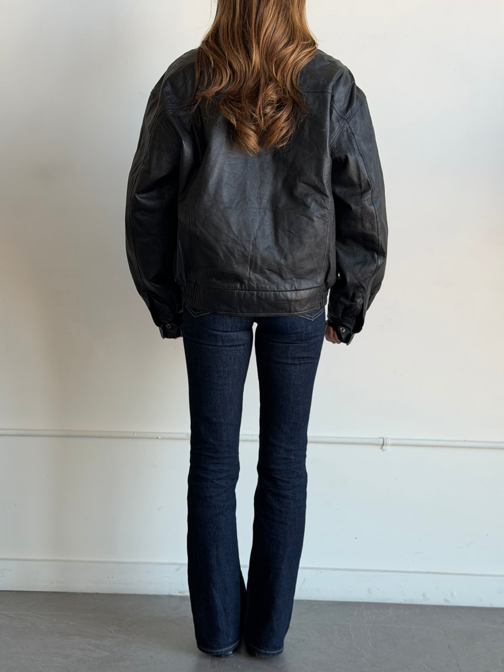 Vintage USA Made Black Leather Jacket Size L
