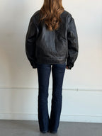 Vintage USA Made Black Leather Jacket Size L