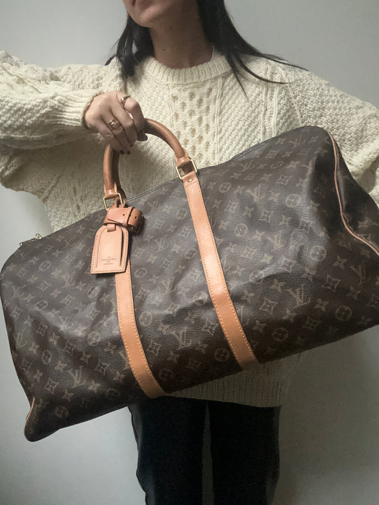 Vintage LV Brown Leather Keepall 45