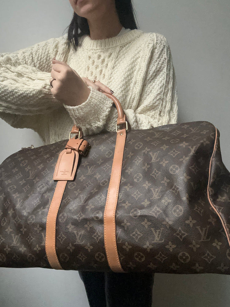 Vintage LV Brown Leather Keepall 45