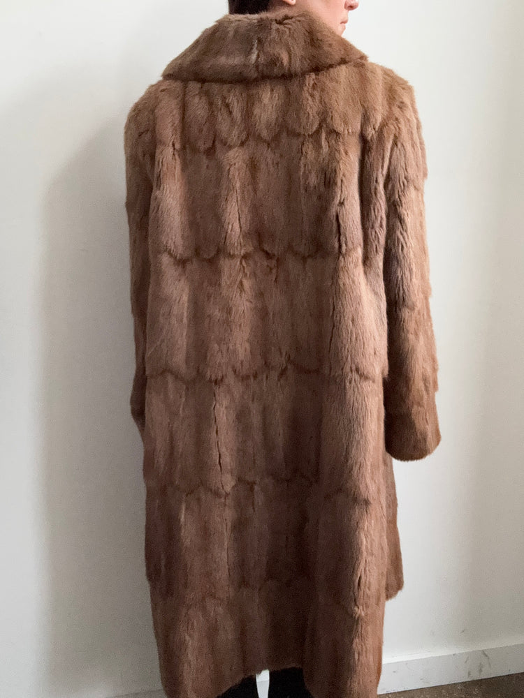 Vintage Light Brown Rabbit Fur Jacket Size Medium