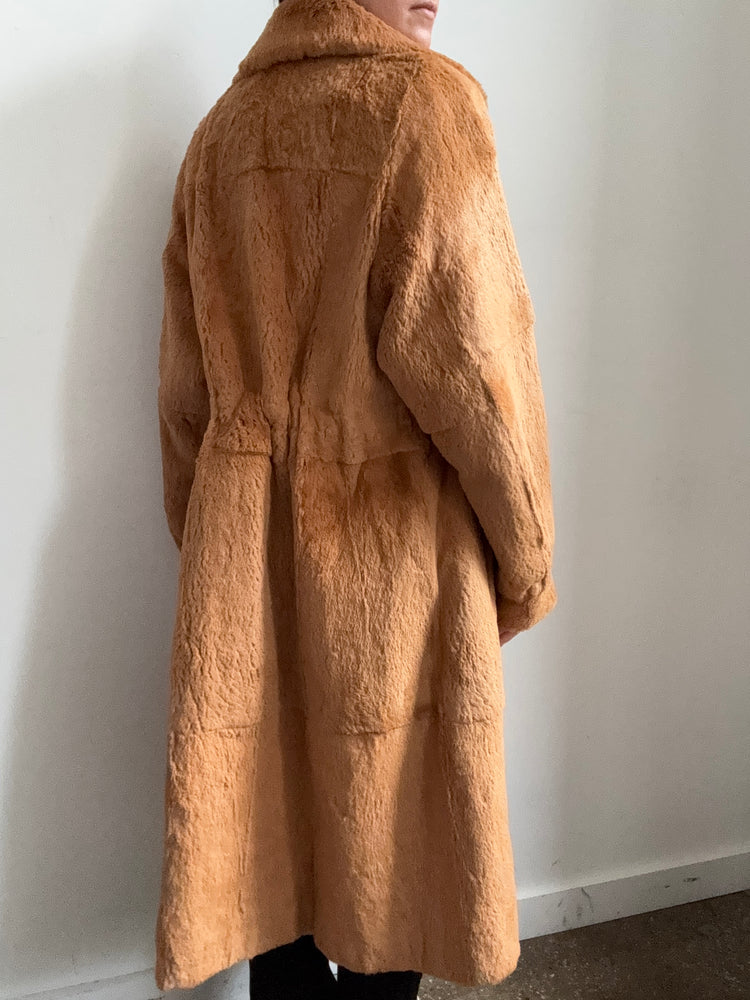 Vintage Rust Rabbit Fur Coat Size Small