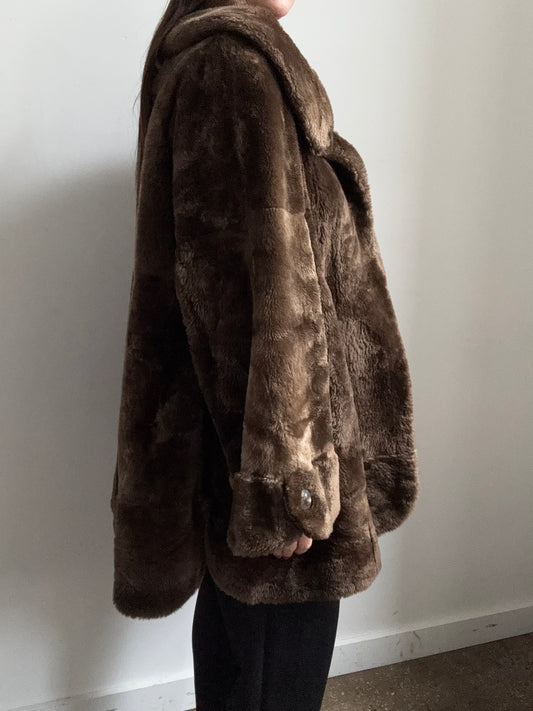 Vintage Brown Beaver Jacket Size Large