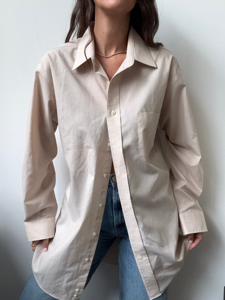 Vintage Beige Button-Up Size Large