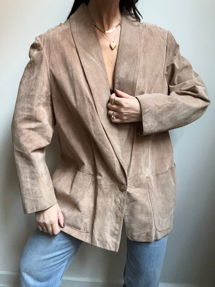 Vintage Clay Tan Suede Jacket Size 6