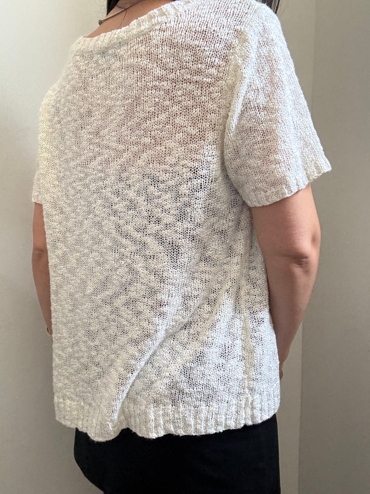 Vintage Cream Button Top Open Cardigan Size Large