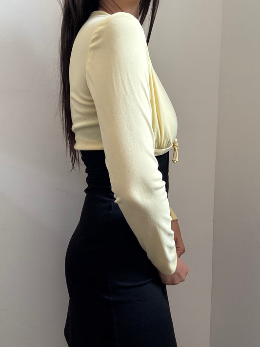 Vintage Butter Yellow Cropped Cardigan Size Medium