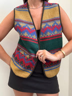 Vintage Western Fleece Vest Size Large