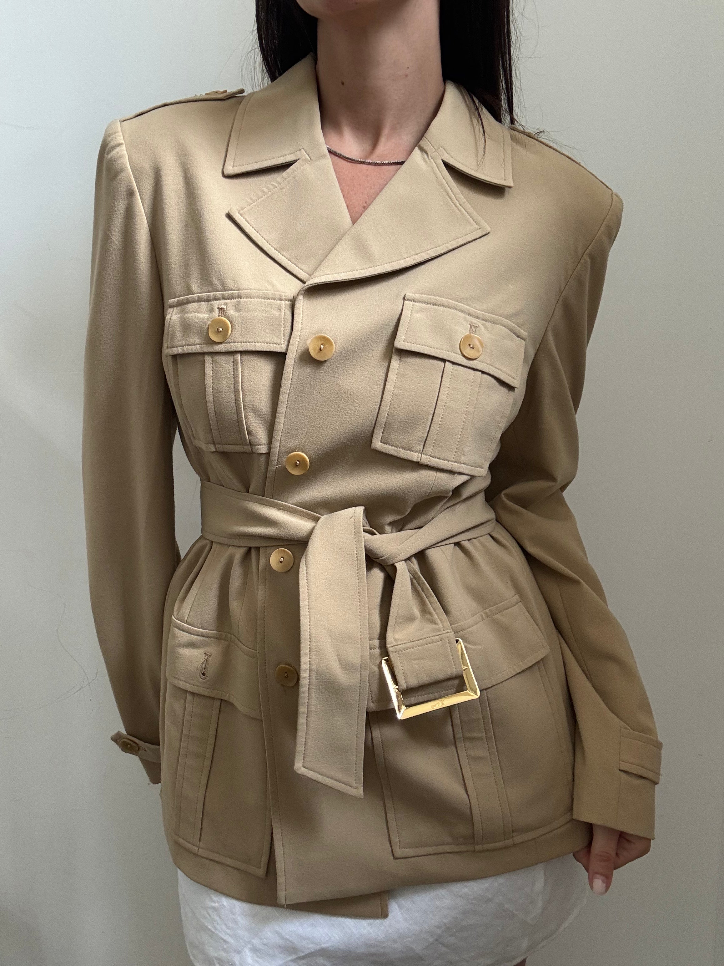 Vintage Tan Utility Jacket Size Medium