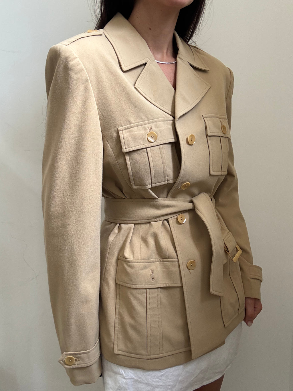 Vintage Tan Utility Jacket Size Medium