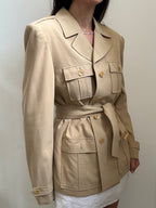 Vintage Tan Utility Jacket Size Medium