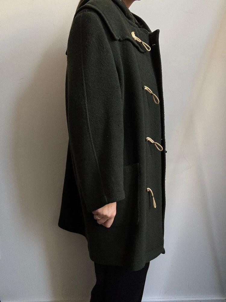 Vintage Green Hooded Jacket With Plaid Lining Size X-Large