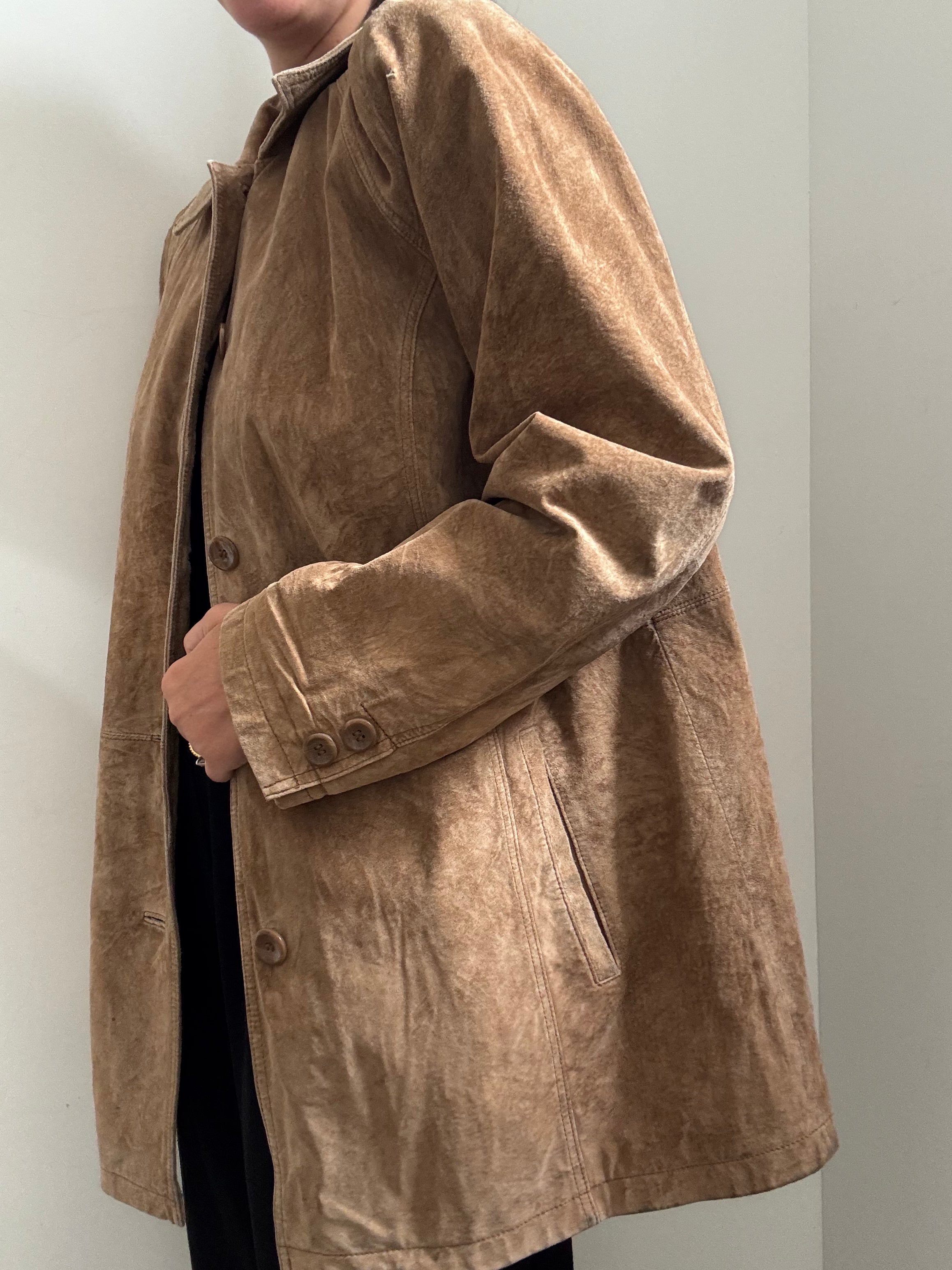 Vintage Brown Suede Collared Jacket Size XL