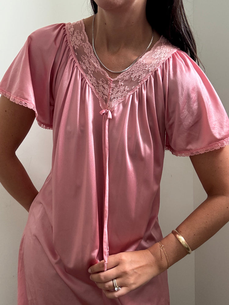 Vintage Pink Night Gown Size Medium