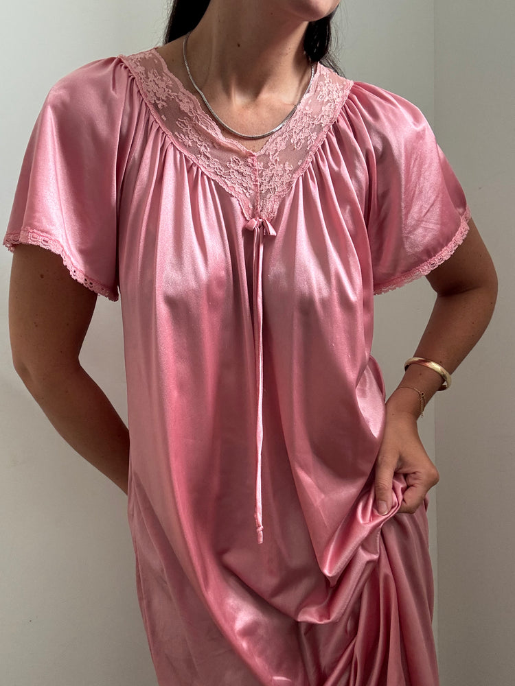 Vintage Pink Night Gown Size Medium